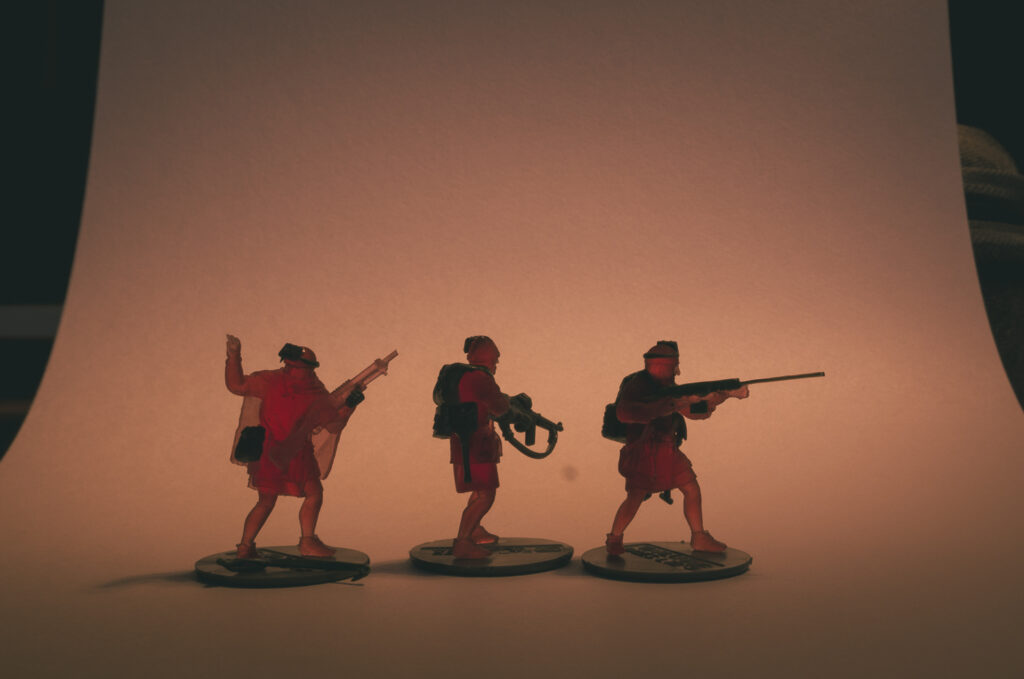 3D printed miniatures with added bits and greenstuff