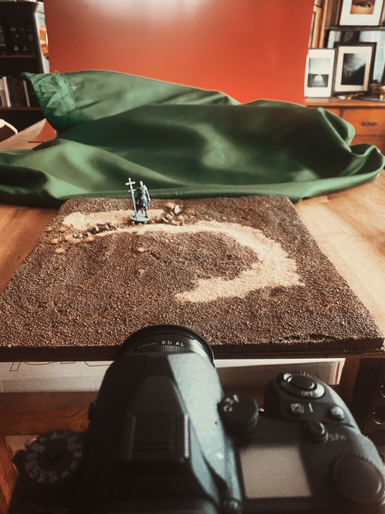 Studio setup for the forced perspective photograph.